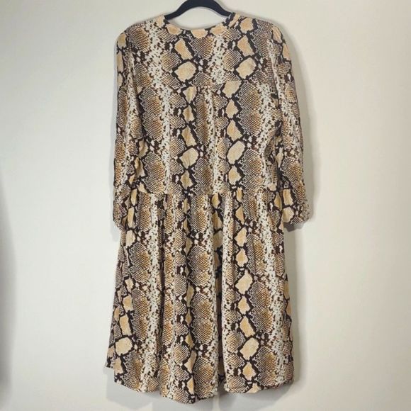Anthropology Maeve Size Large Easy Wear Easy Care Reptile Print Dress - Picture 6 of 6